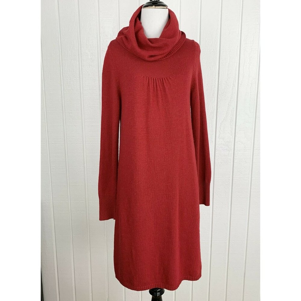 Elegant Red Cowl Neck Dress